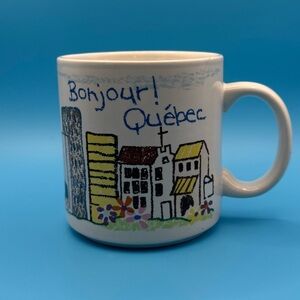 Vintage Collectible Bonjour! Quebec Ceramic Coffee Mug ~ By: Giftcraft